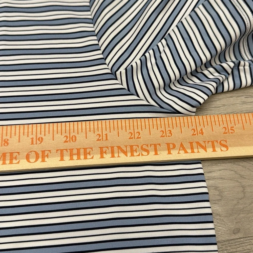 RLX Ralph Lauren Golf Polo Mens Large Blue Stripe Performance Stretch